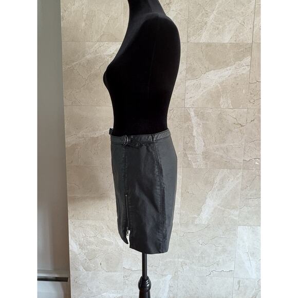 Free People Vegan Leather Midnight Magic Mini Skirt - 2 - Black Moto Grunge Glam - Picture 10 of 16